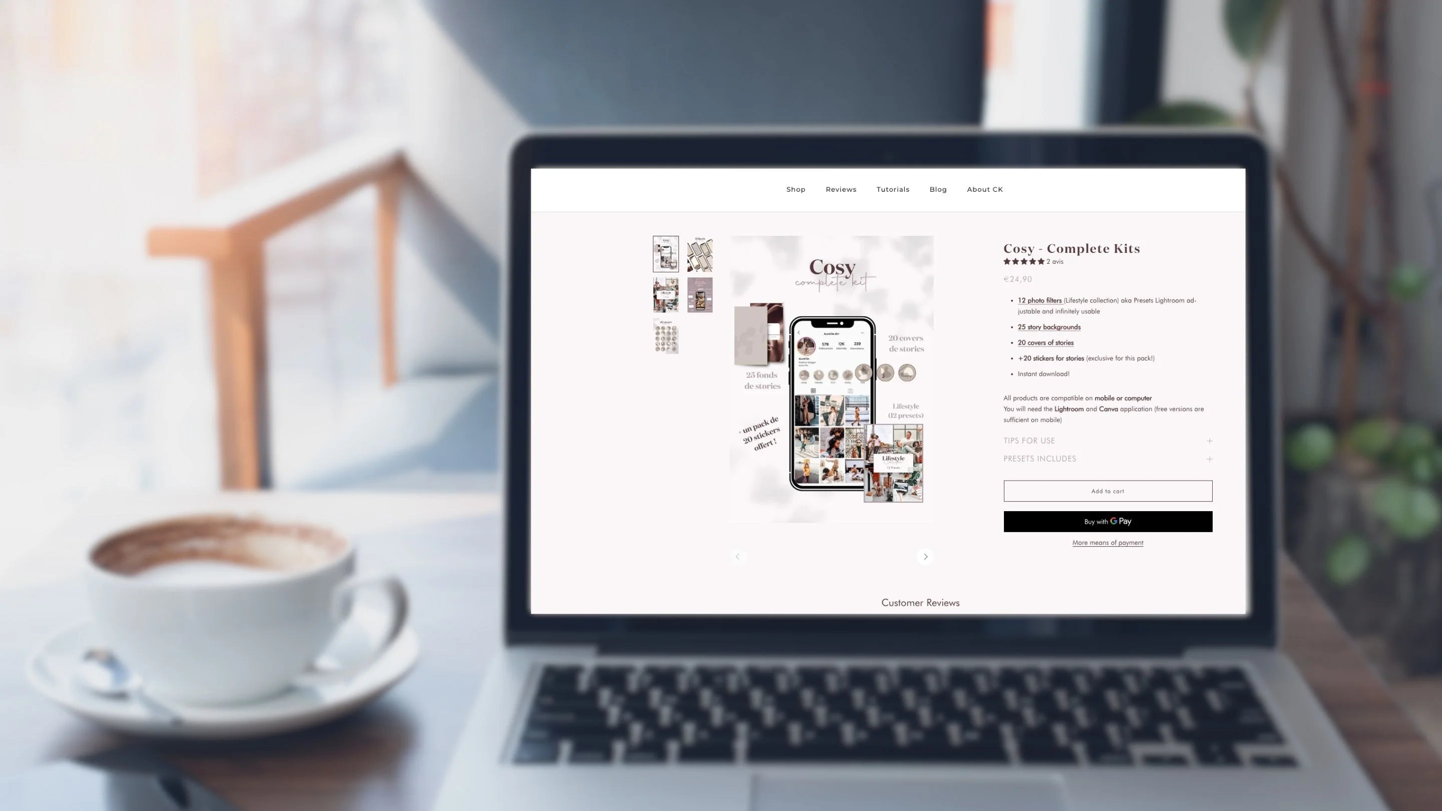 Desktop showing a bundle of products from Creative Kits